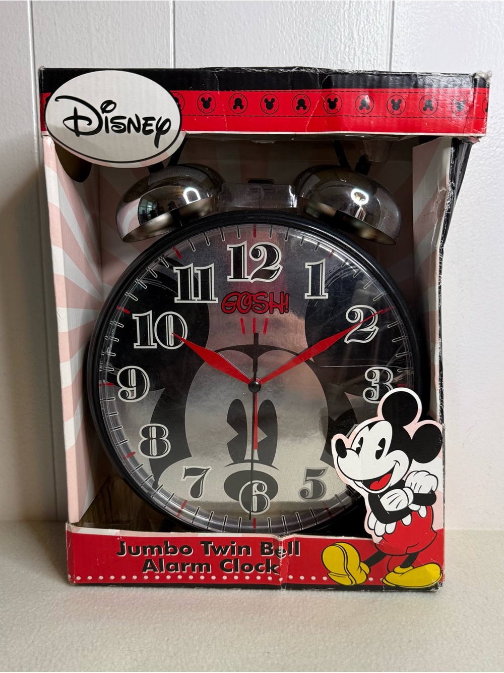 Disney Mickey Mouse Black and Red Twin Bell Alarm Clock